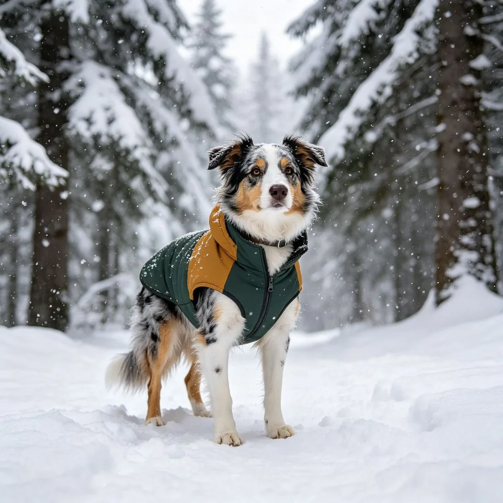 雪埋腦袋的柴犬:狗狗的冬日遊戲 - pet outdoor dog snow forest winter jacket(圖片2) ZooTecture 雪埋腦袋的柴犬:狗狗的冬日遊戲 - 寵物知識文章配圖
