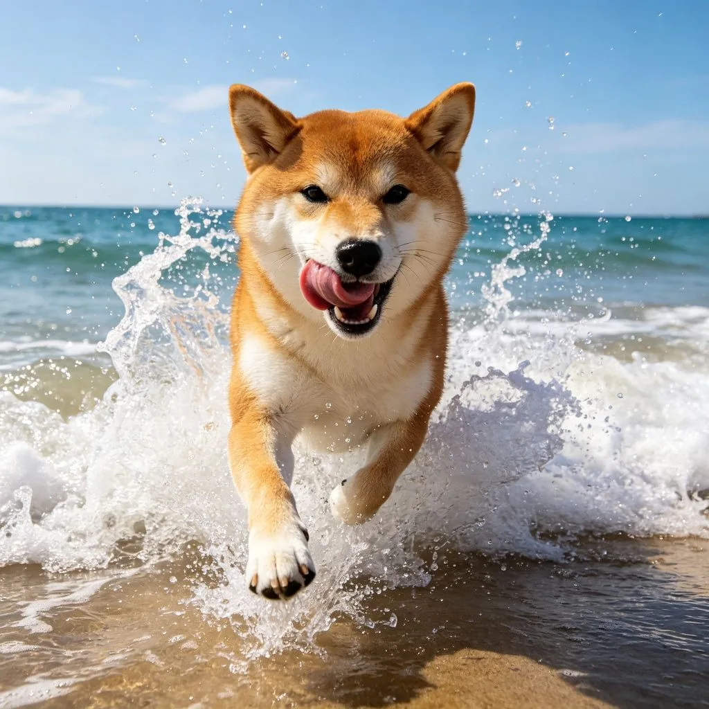狗狗日記 - 海邊追浪的柴犬：狗狗的海邊假期