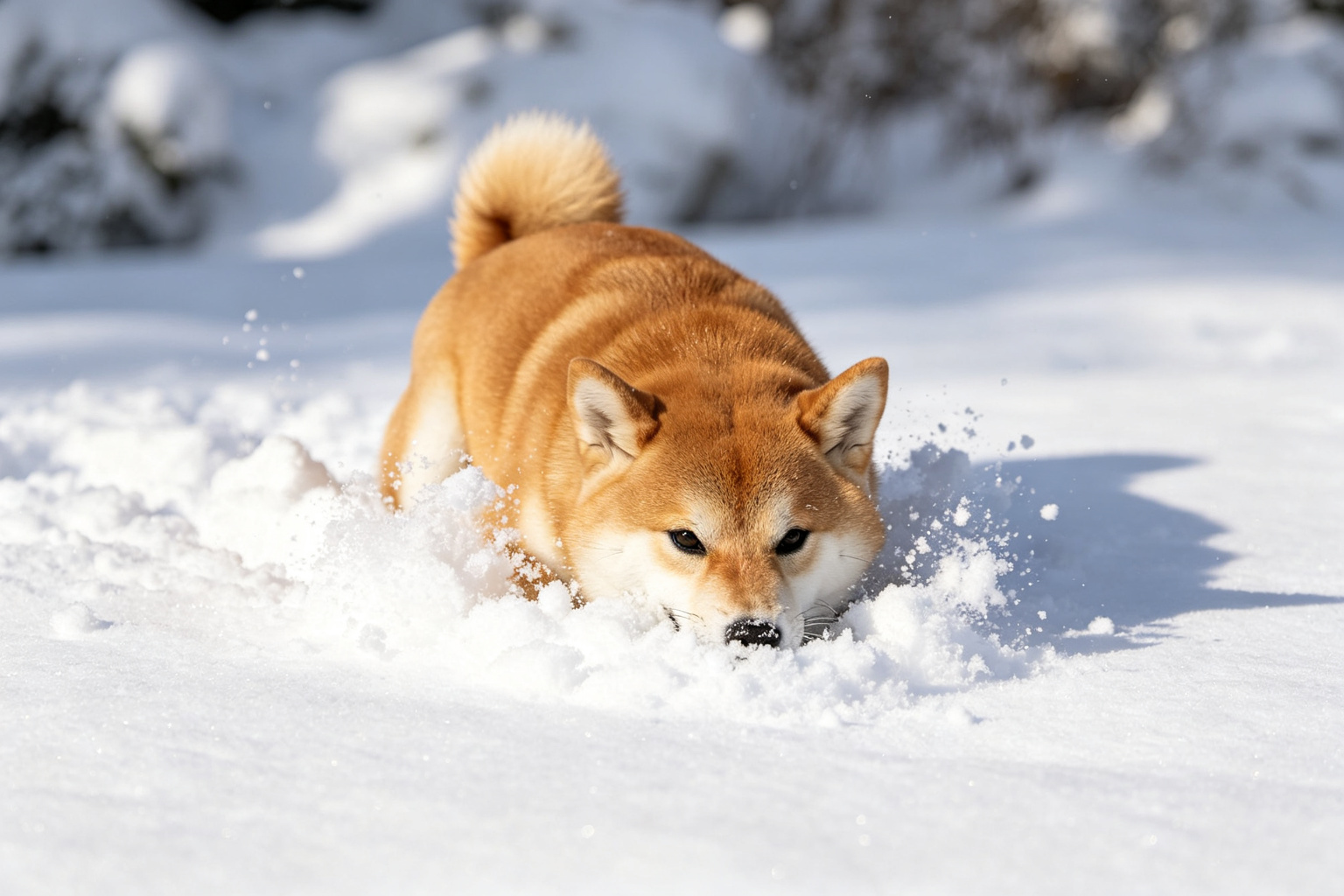 雪埋腦袋的柴犬:狗狗的冬日遊戲 - 柴犬把頭埋進深雪中玩耍,狗狗的冬日遊戲 ZooTecture 柴犬把頭埋進深雪中玩耍,狗狗的冬日遊戲 - 雪埋腦袋的柴犬:狗狗的冬日遊戲