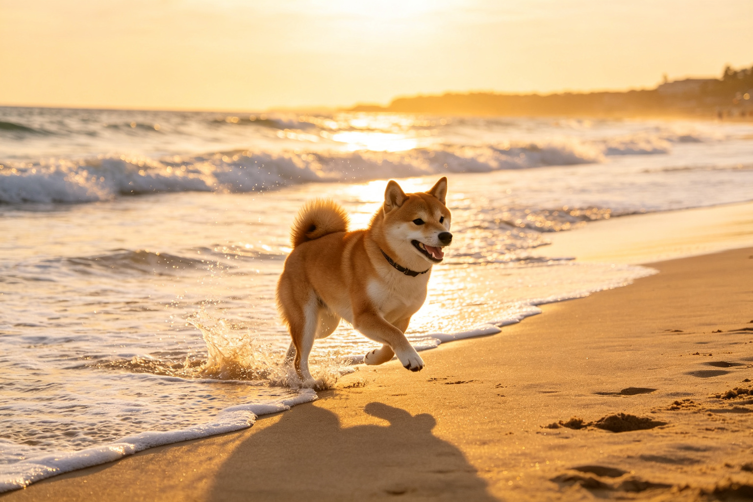 海邊追浪的柴犬:狗狗的海邊假期 - 柴犬在海邊追逐浪花,狗狗的海邊假期 ZooTecture 柴犬在海邊追逐浪花,狗狗的海邊假期 - 海邊追浪的柴犬:狗狗的海邊假期